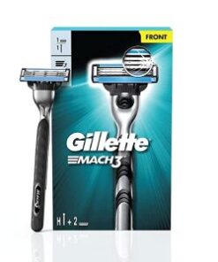 GILLETTE Mach 3 Shaving Razor (Handle + 2 Cartridge)