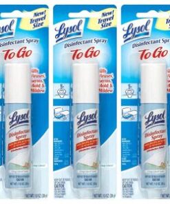 Lysol Disinfectant Spray to Go, Crisp Linen, 1 Ounce (Pack of 3)