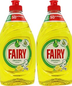 Fairy Original Lemon Washing Up Liquid | Pack of 2 x 320 ml | Dishes Grease Cleaner