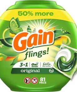 Gain Flings Laundry Detergent Soap Pods, High Efficiency (HE), Original Scent, 81 Count