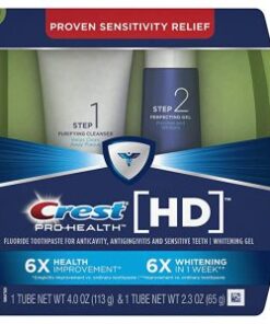 Crest Pro-Health HD Daily Two-Step Toothpaste System for a Healthier Mount and Whiter Teeth – 4.0 Oz and 2.3 Oz Tubes