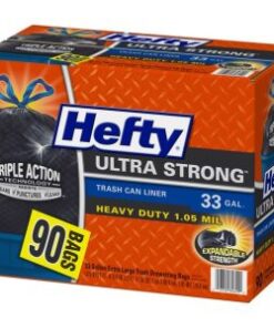 Hefty Ultra Strong 33 Gallon Heavy-Duty Extra-Large Trash Drawstring Bags 90 Count Box