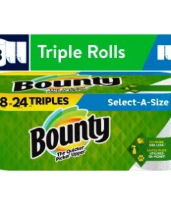 Bounty Select-A-Size Paper Towels, Triple Rolls, White, 147 Sheets Per Roll, 8 Count Rated 5.00 out of 5
