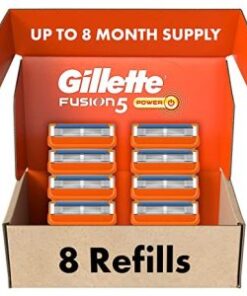 Gillette Fusion5 Power Mens Razor Blade Refills, 8 Count, Lubrastrip for a More Comfortable Shave
