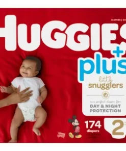Huggies Little Snugglers Wetness Indicator Soft Diapers – Size 2, 174 Count