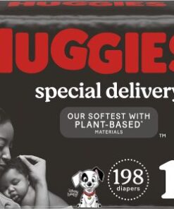 Hypoallergenic Baby Diapers Size 1 (8-14 lbs), Huggies Special Delivery Newborn Diapers, Fragrance Free, Safe for Sensitive Skin, 198 Ct