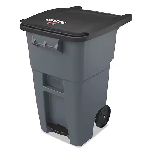 Rubbermaid Trash/Garbage Can/Bin with Wheels, 50 GAL, for Restaurants/Hospitals/Offices/Warehouses/Home, Gray