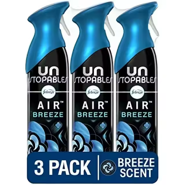 Febreze Air Freshener Spray, Unstopables Breeze Scent, Odor Eliminator For Strong Odor, 8.8 Oz (Pack Of 3) - Image 2