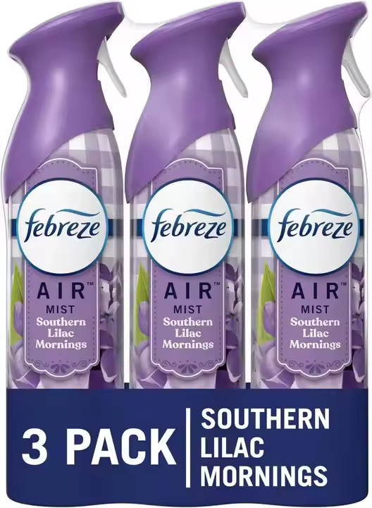 Febreze Air Fresheners, Room Fresheners, Odor-Fighting Air Effects, Lilac Scent , 8.8 oz. Aerosol Can, (Pack of 3) - Image 2